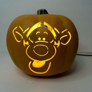 Vtg Disney Tigger Light Up Plastic Pumpkin Jack O’Lantern